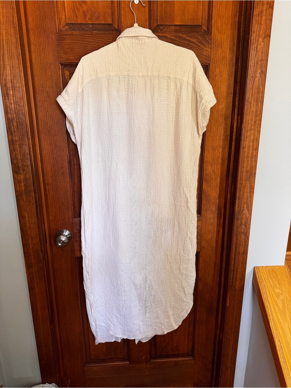 Amazon Cream Button-Front Maxi Dress - Picture 6 of 8